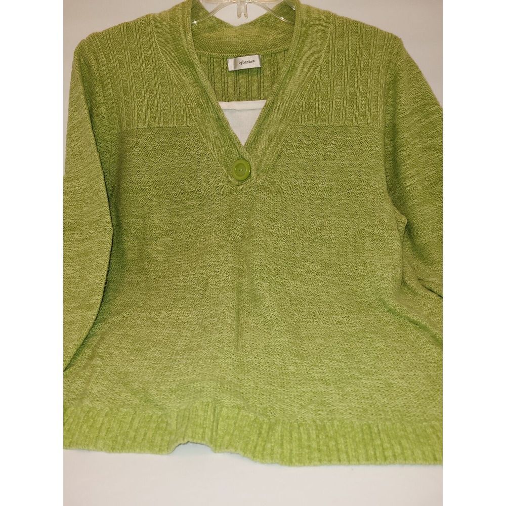 C.J. Banks Lime green pullover sweater, plus size 1x